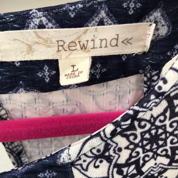 Rewind blue/white pattern sleeveless dress - Picture 2 of 5